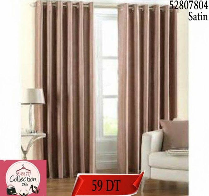 Rideaux Satin Beige 