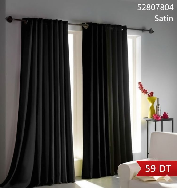 Rideaux Satin Noir