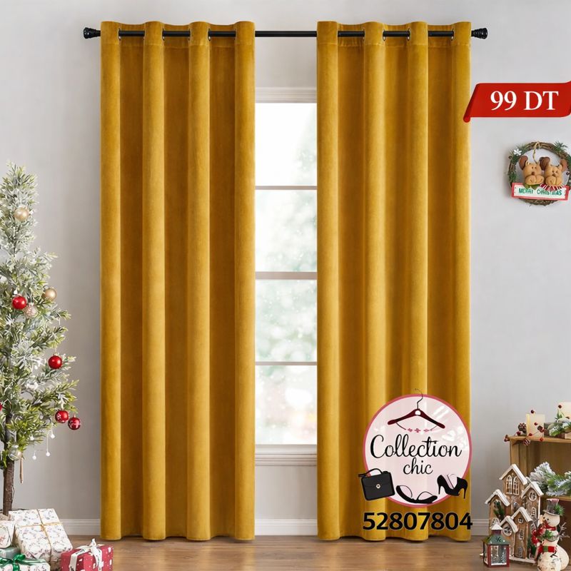 Rideaux Velours Jaune