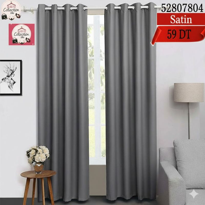 Rideaux Satin Gris