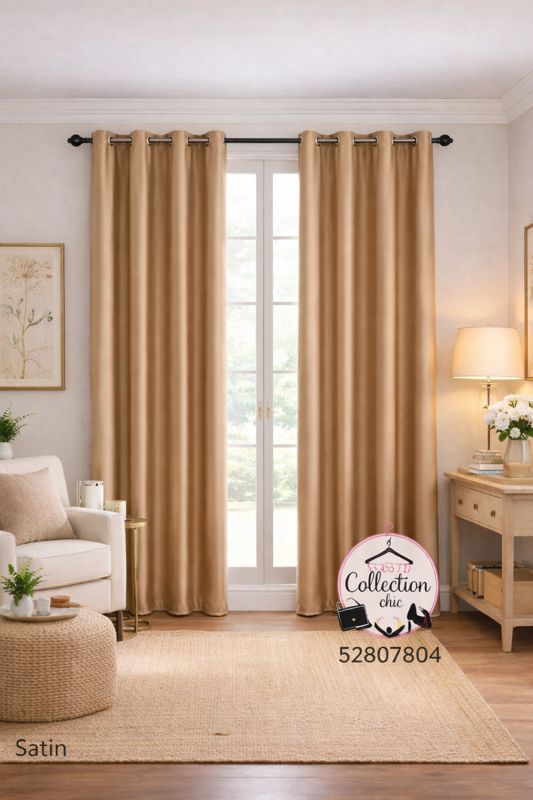 Rideaux Satin Beige Cuivré