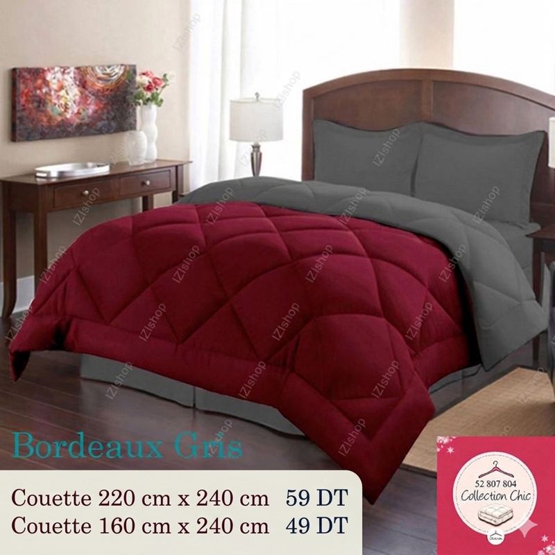 Couette Bordeaux Gris